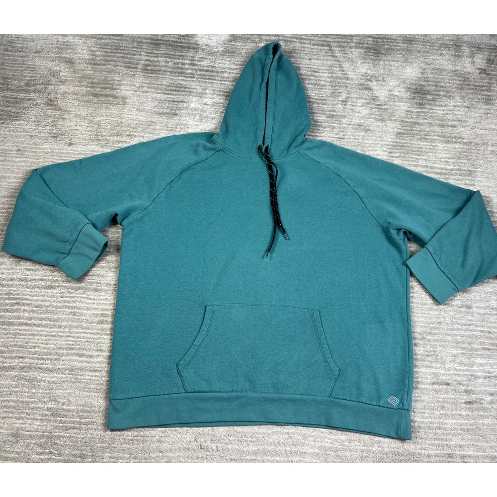Zelos Hoodie Mens XLT Teal Pullover Sweatshirt Activewear Fleece Raglan Sleeve